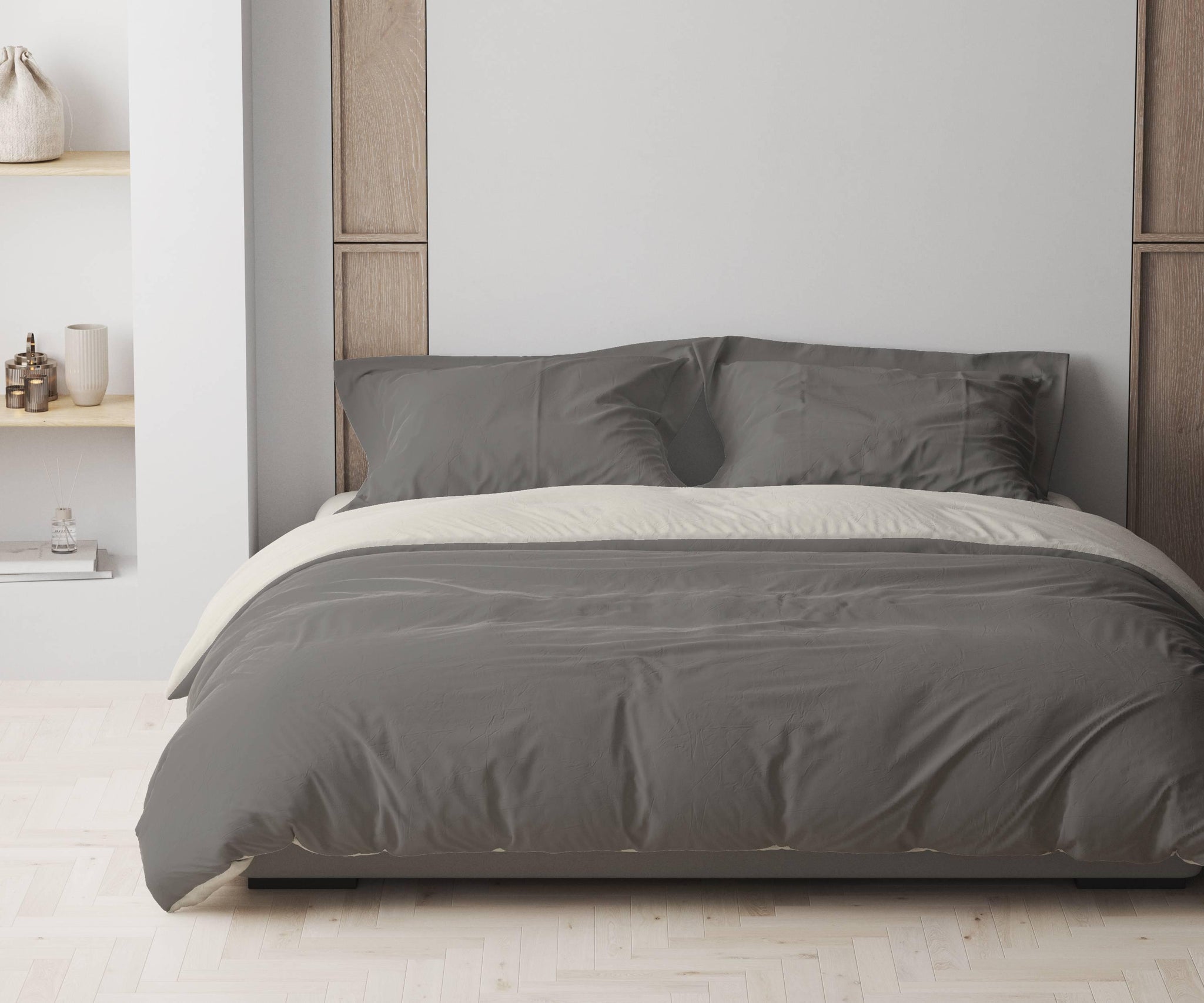 Duvet Cover Set - Reversibel in Grey & Cream