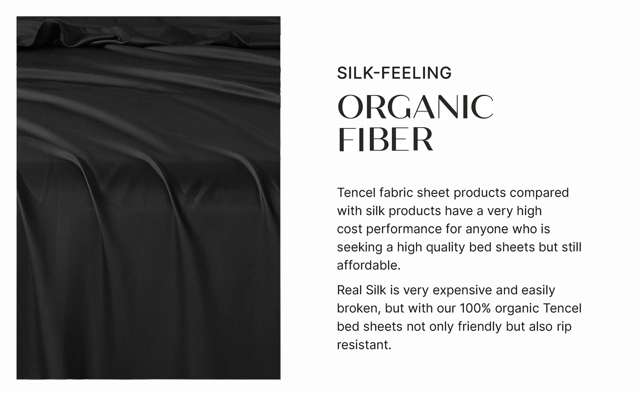 Tencel Black Bed Sheet 4-Piece Set