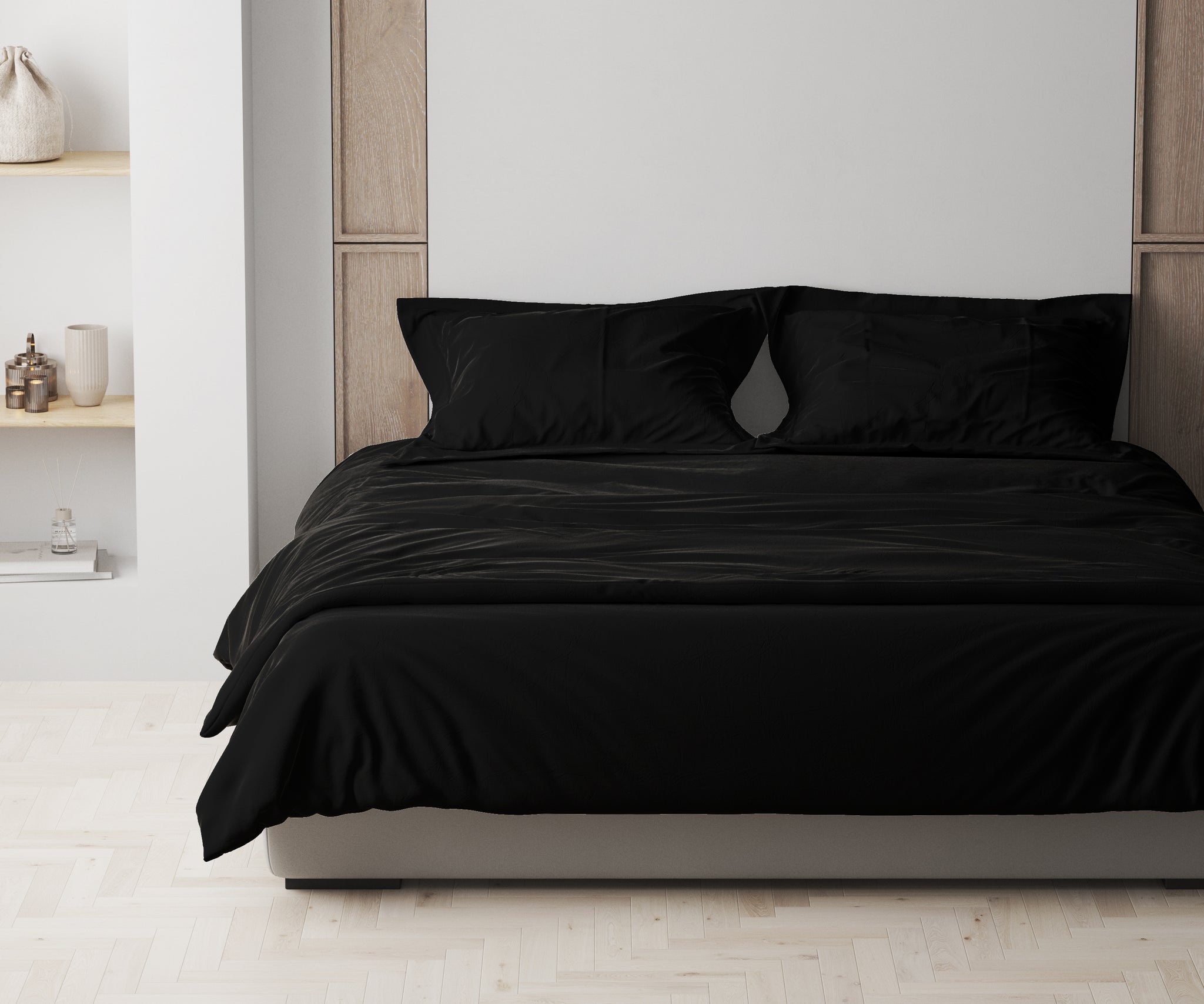Tencel Black Bed Sheet 4-Piece Set
