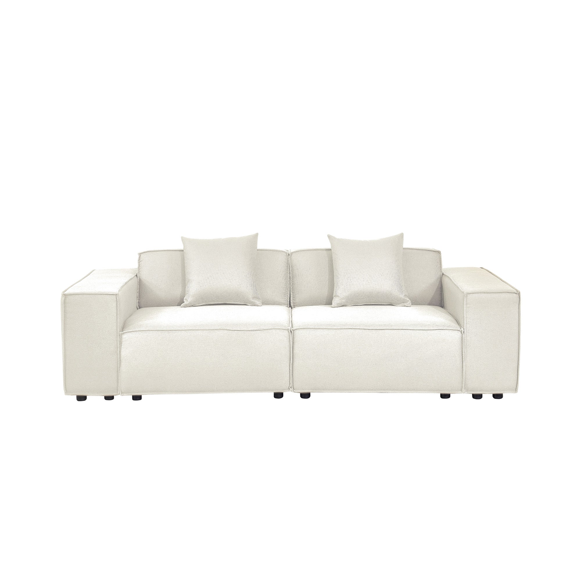 Versaluxe Sectional Double-Seat Sofa Loveseat in Beige