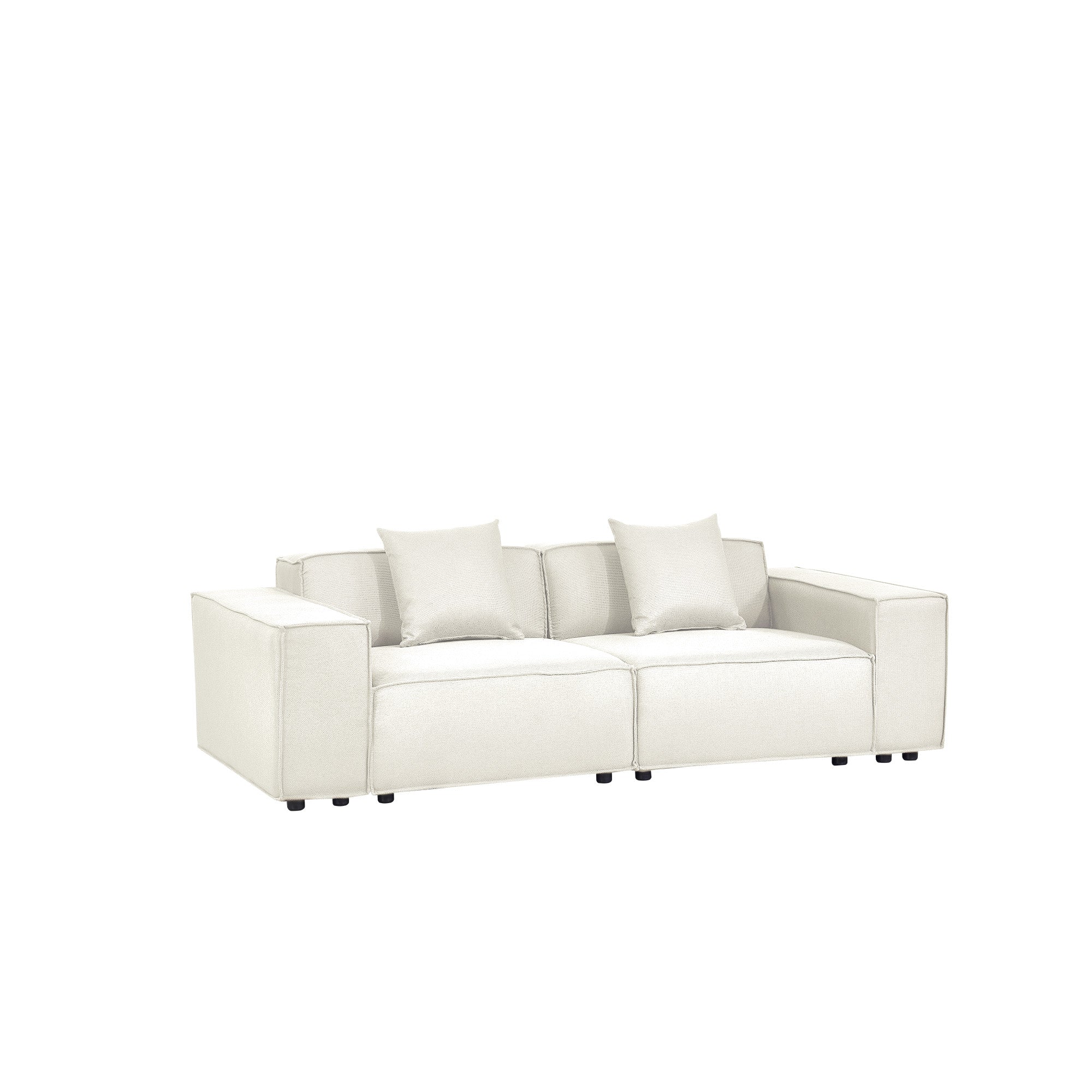 Versaluxe Sectional Double-Seat Sofa Loveseat in Beige