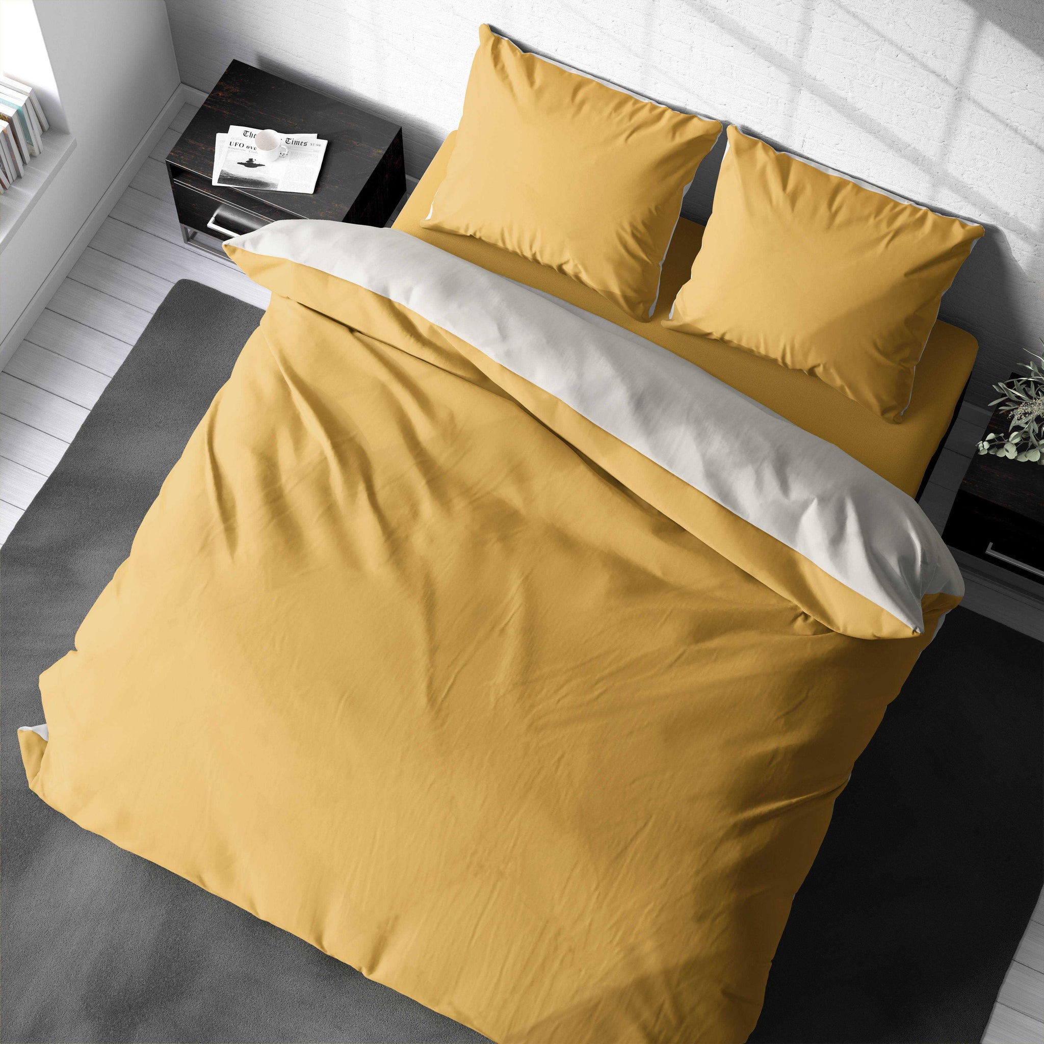 Duvet Cover Set - Reversibel in Gold & Cream