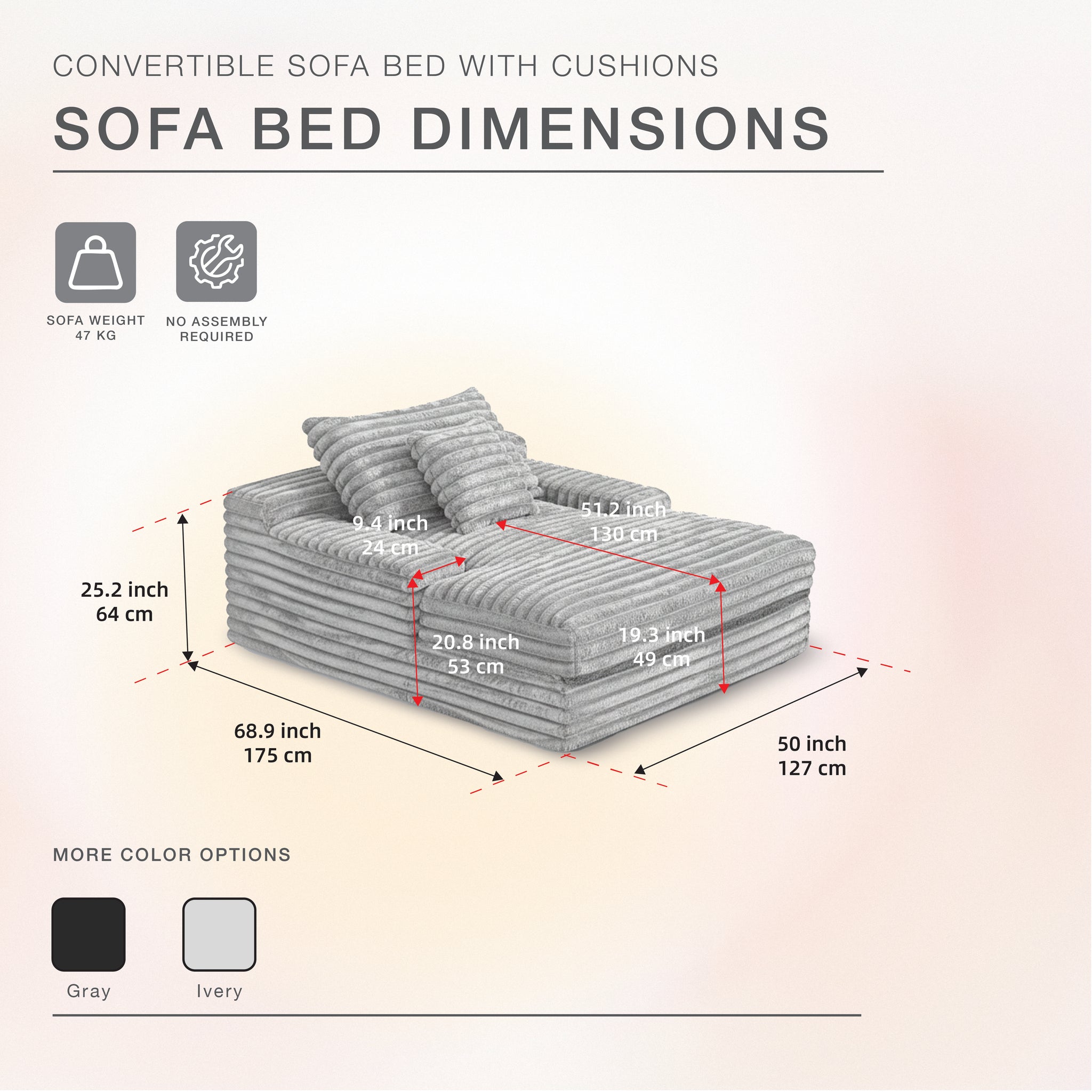 Modern Light Grey Oversized Lounge Sofa