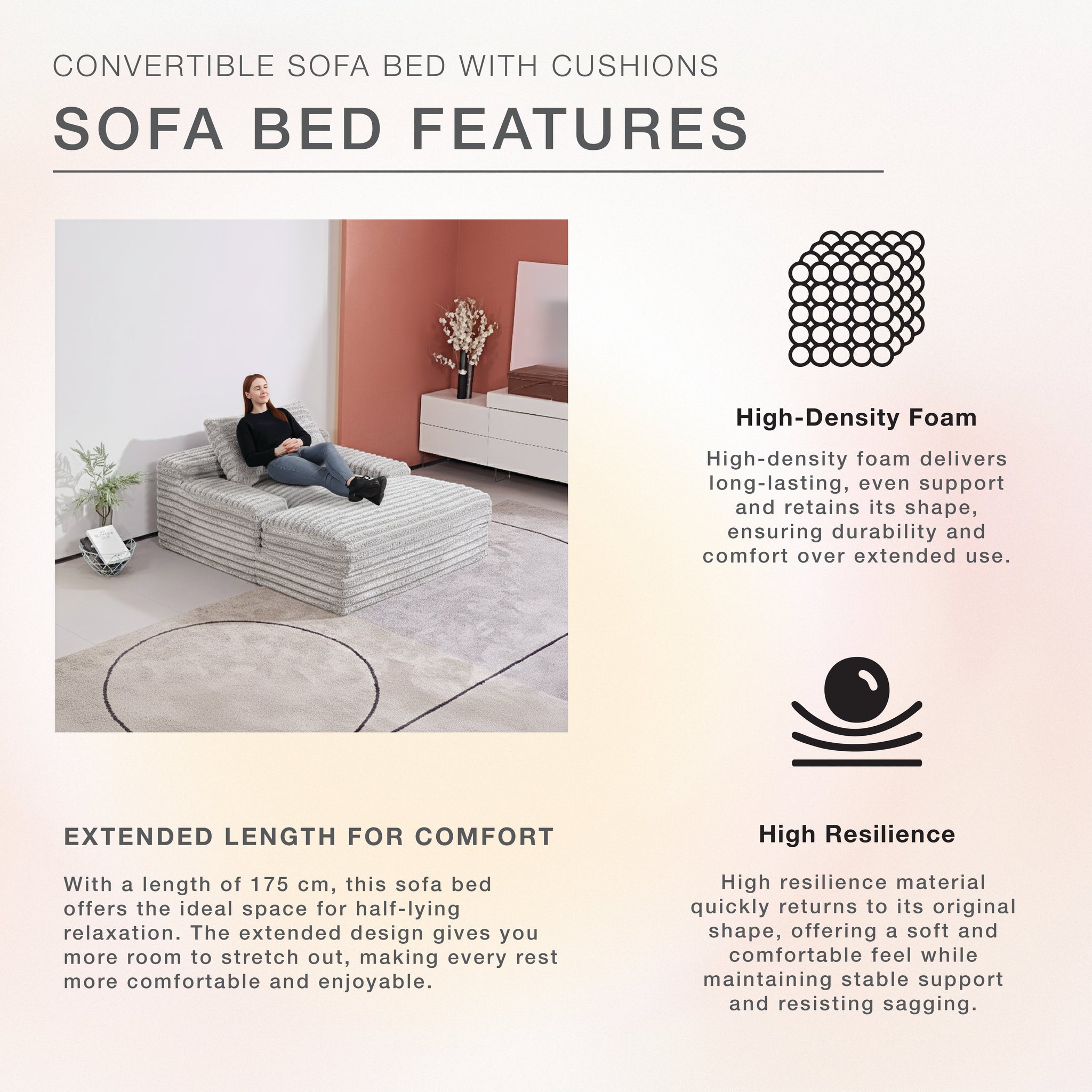 Modern Light Grey Oversized Lounge Sofa