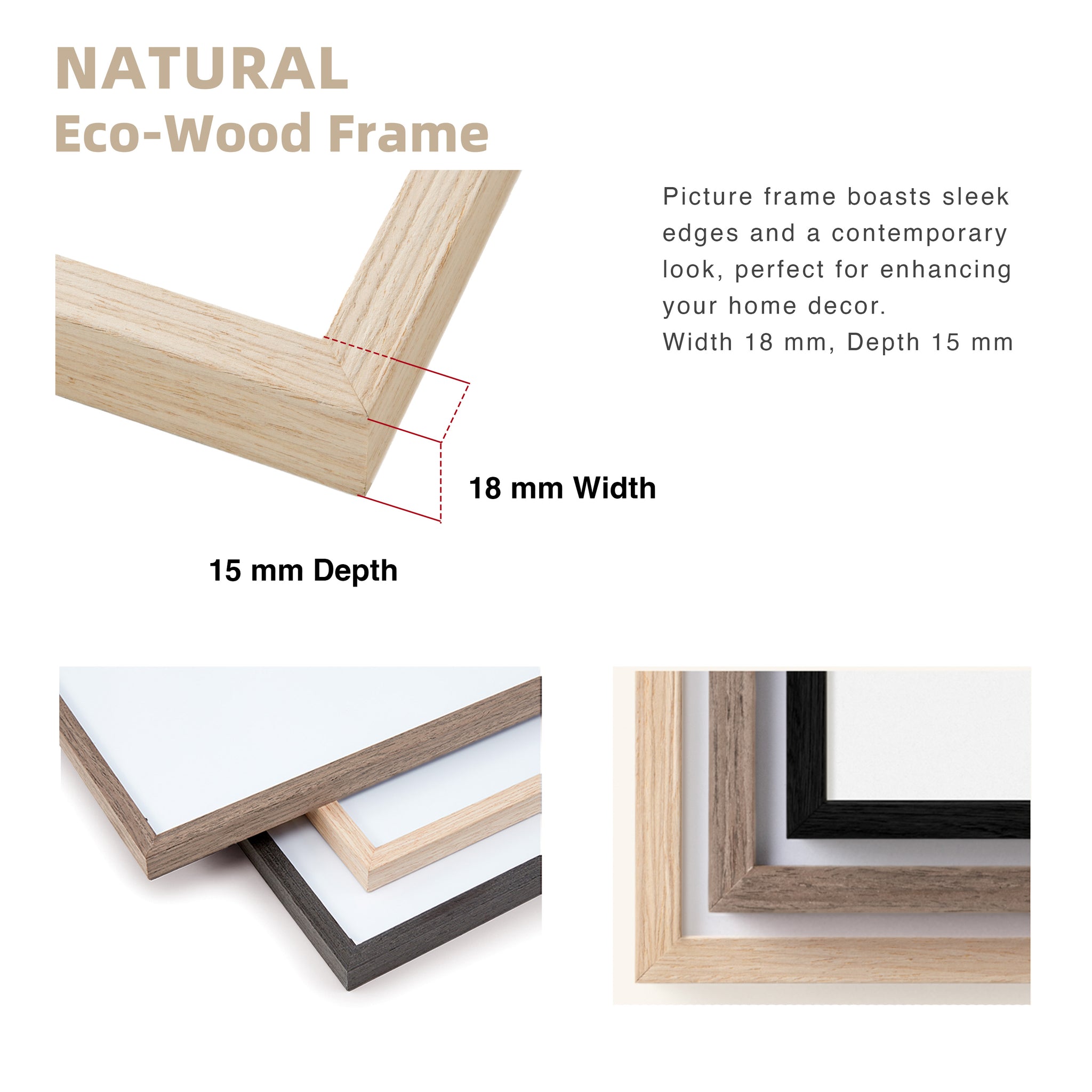 11x14 Dryades Natural Wooden Frame | 28x36 cm