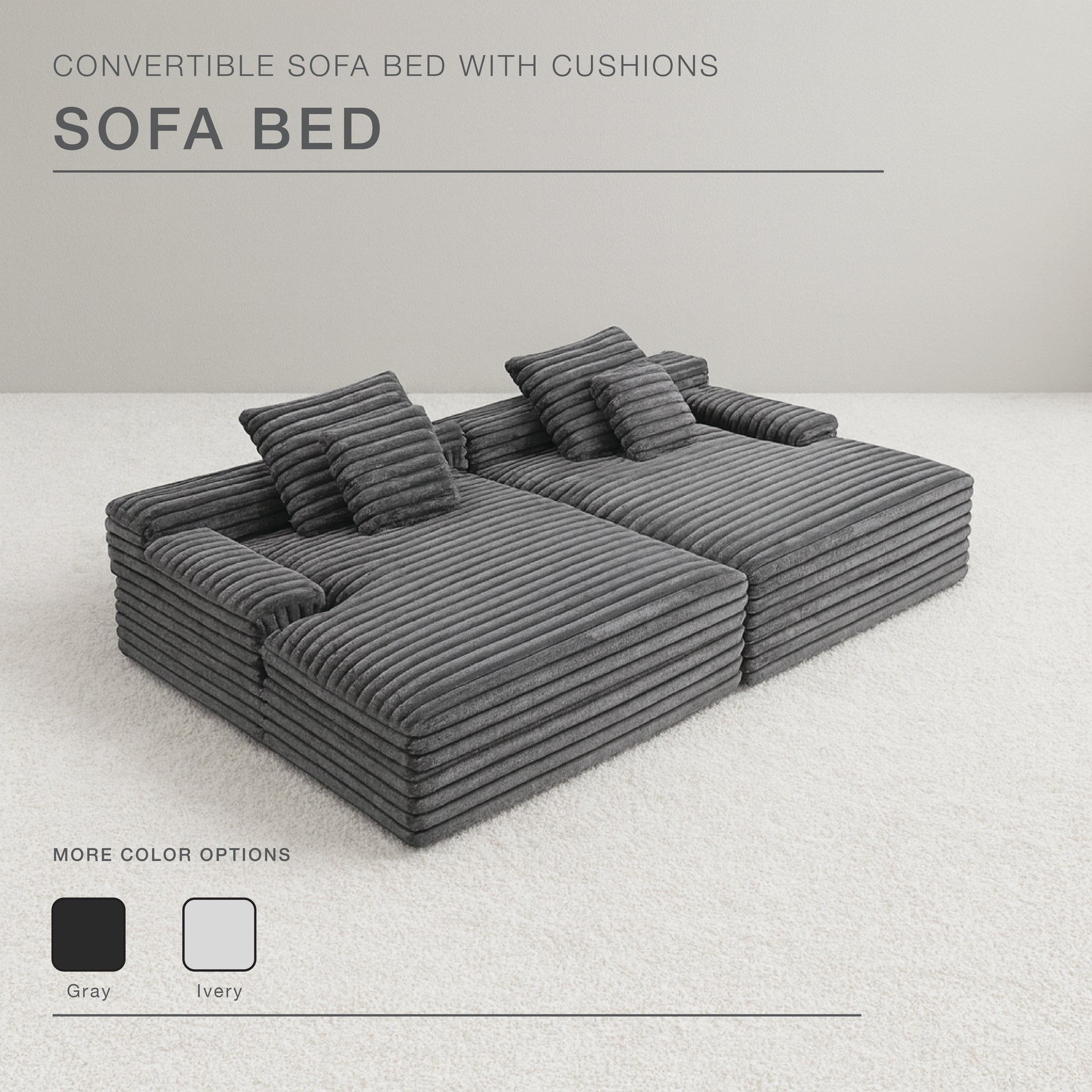 Side By Side Oversized Lounge Sofa - Dark Grey