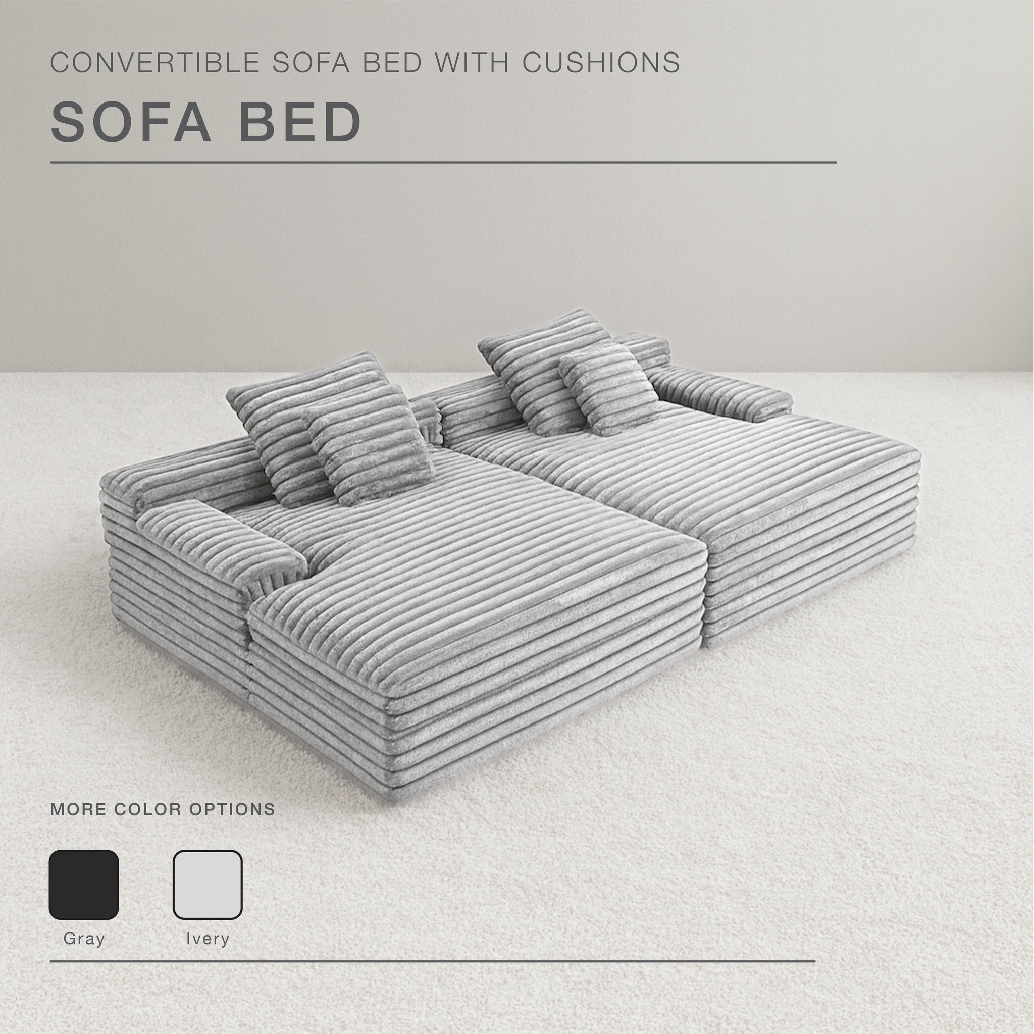 Side By Side Oversized Lounge Sofa - Light Grey